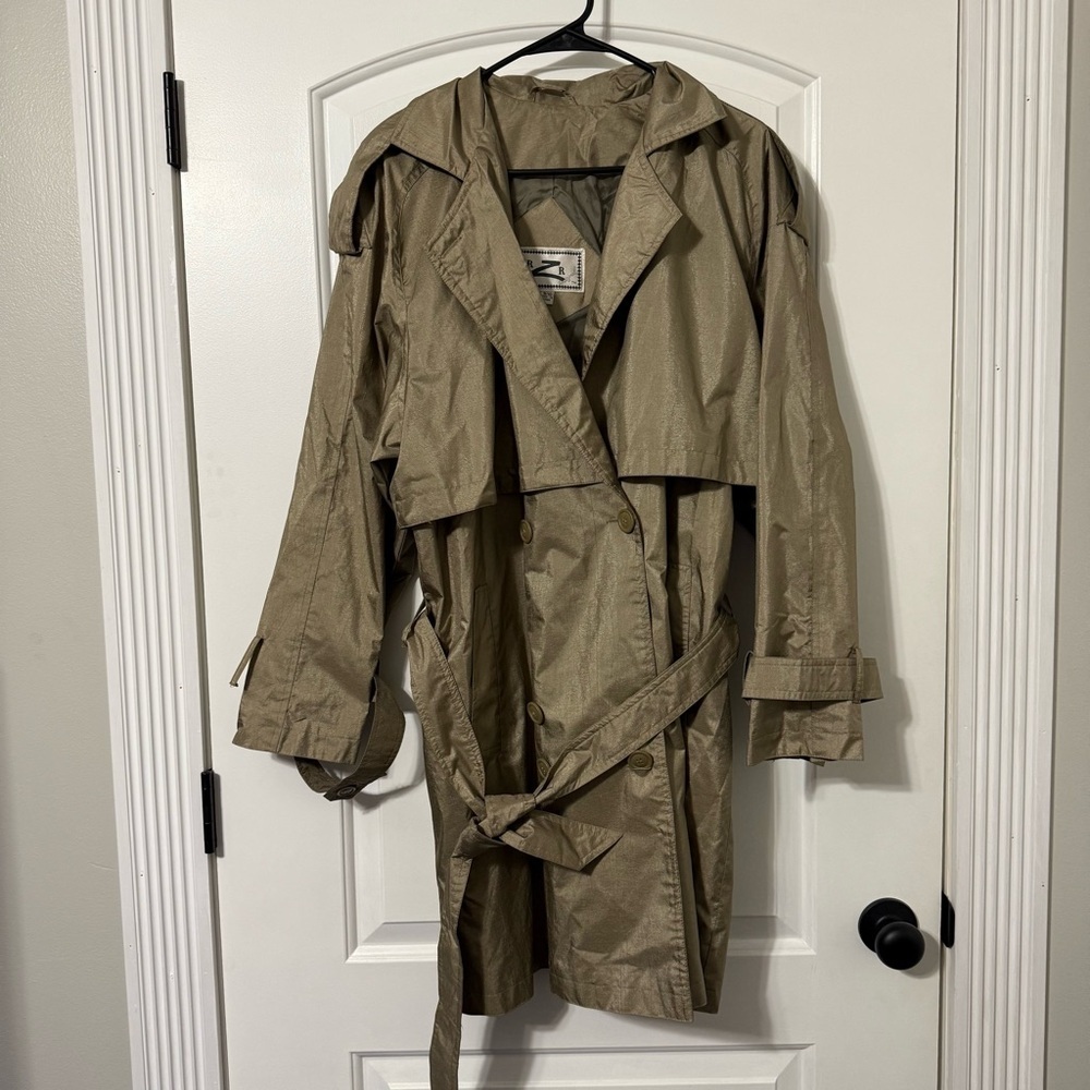 Vintage RZR Original Trench Coat Size 9/10 Polyester Nylon